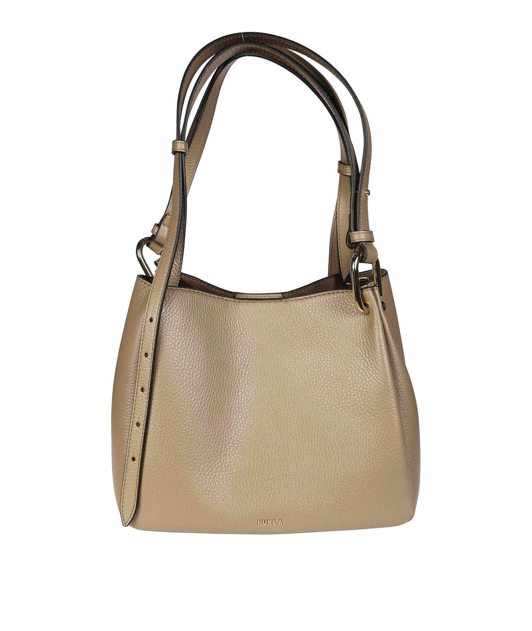 FURLA Бежевая кожаная сумка тоут, фото 1