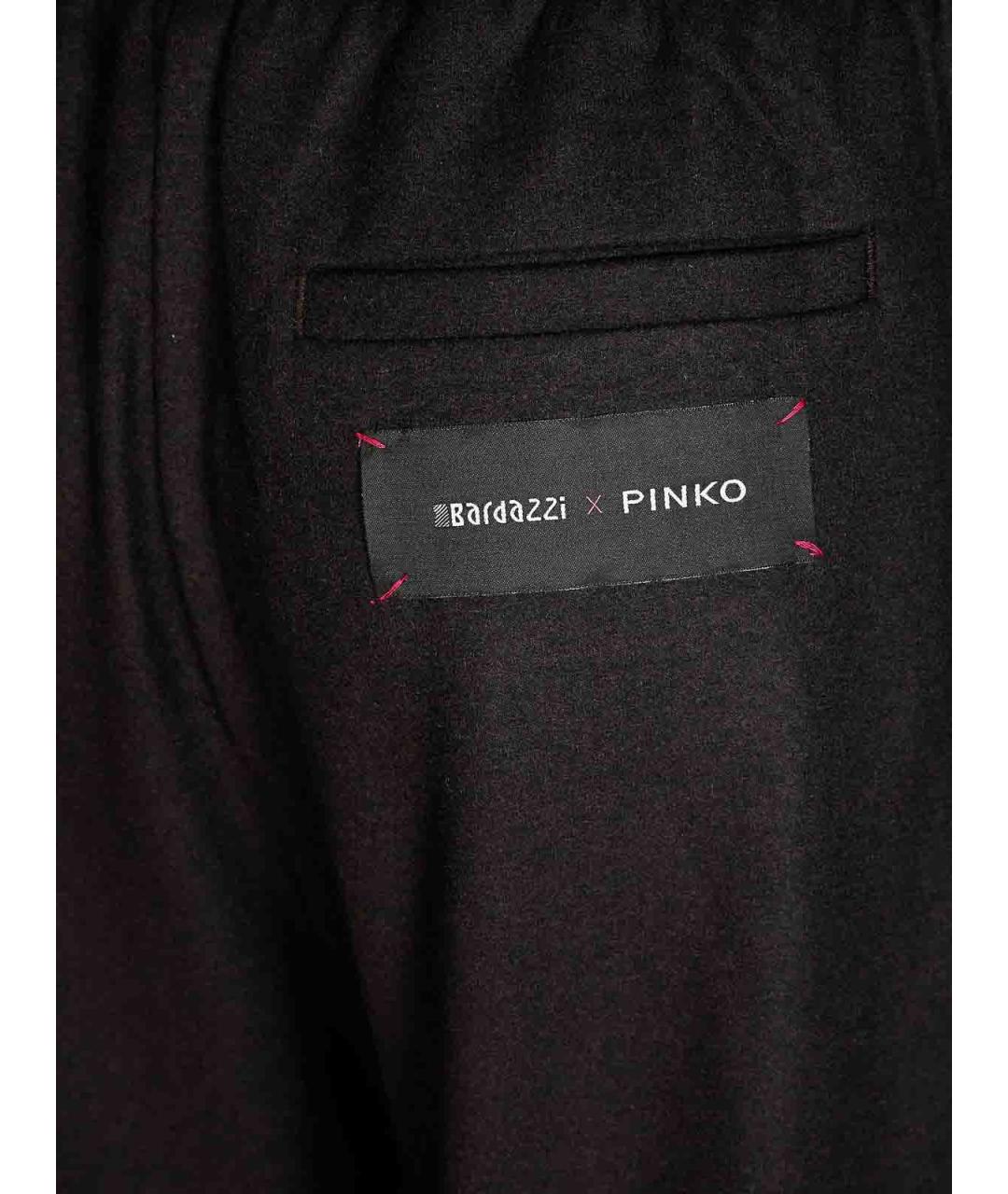 PINKO Коричневые полиэстеровые прямые брюки, фото 3
