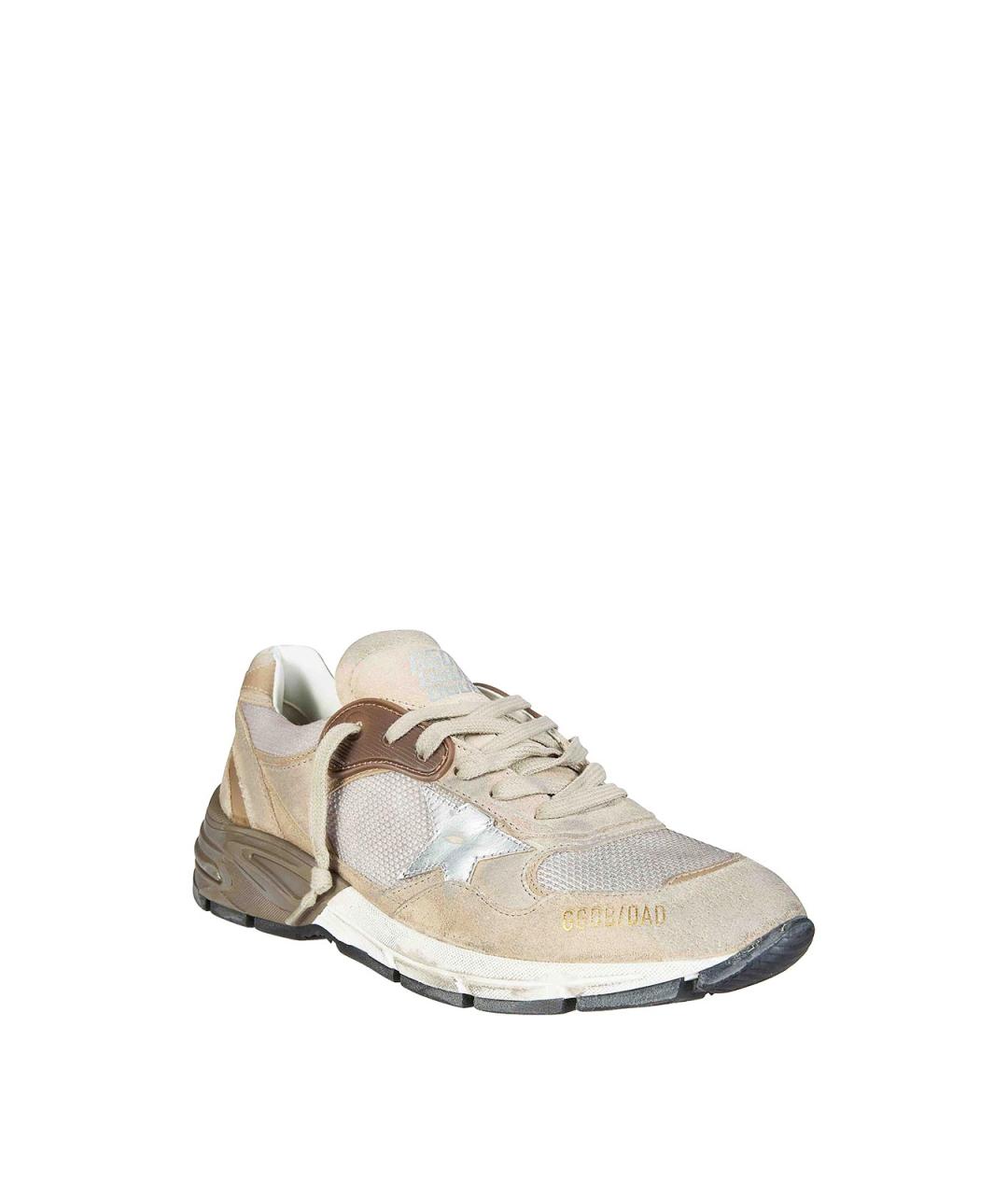 GOLDEN GOOSE Бежевые замшевые низкие кроссовки / кеды, фото 2