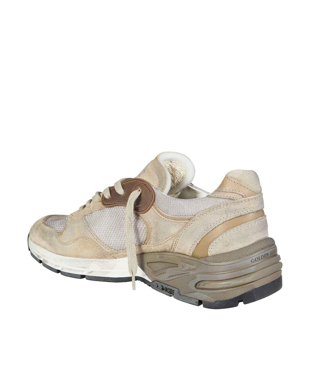 GOLDEN GOOSE Бежевые замшевые низкие кроссовки / кеды, фото 3