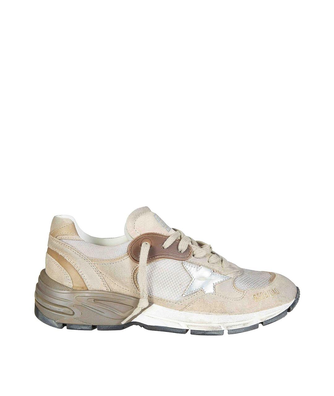 GOLDEN GOOSE Бежевые замшевые низкие кроссовки / кеды, фото 1