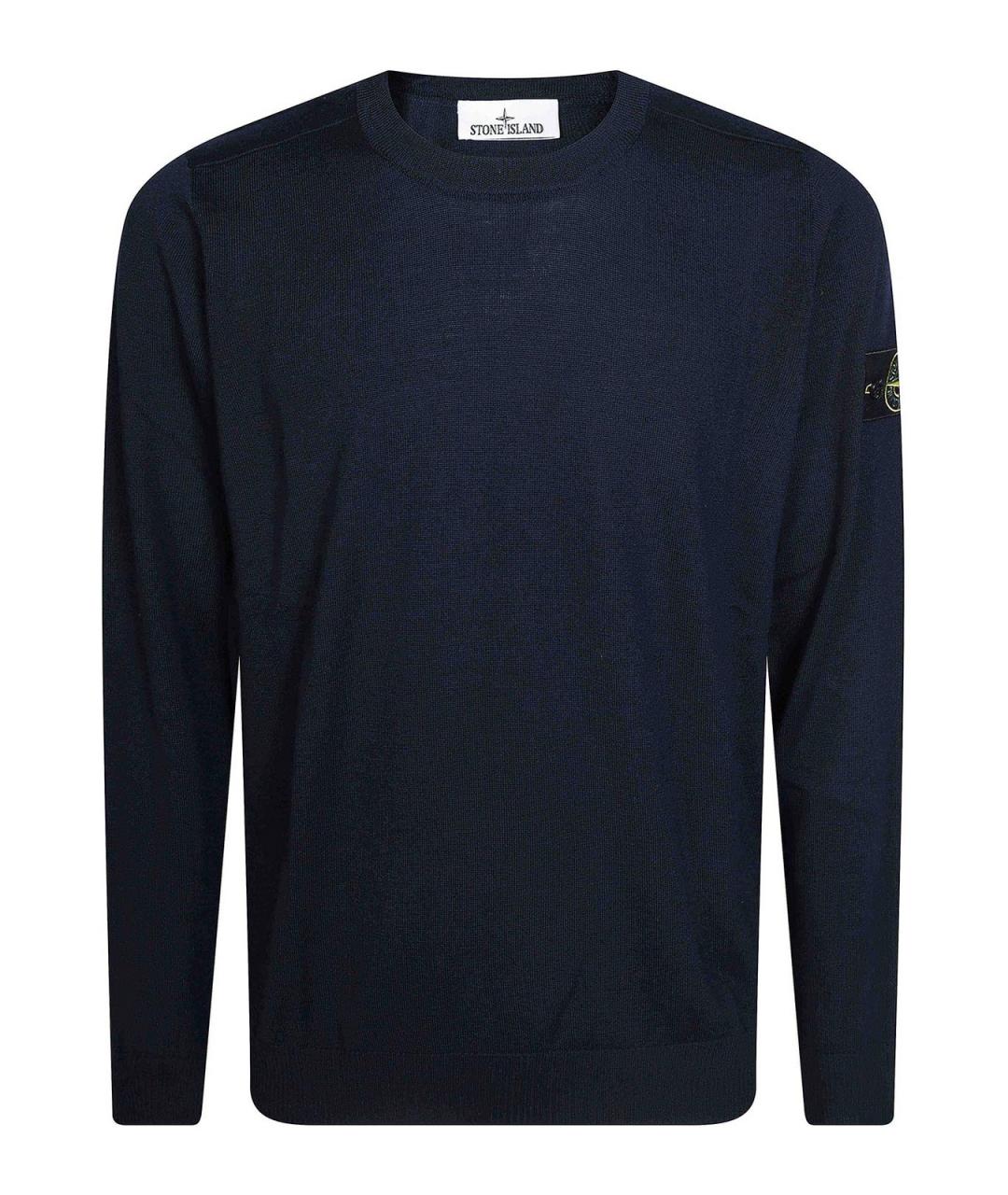 STONE ISLAND Синий шерстяной джемпер / свитер, фото 1