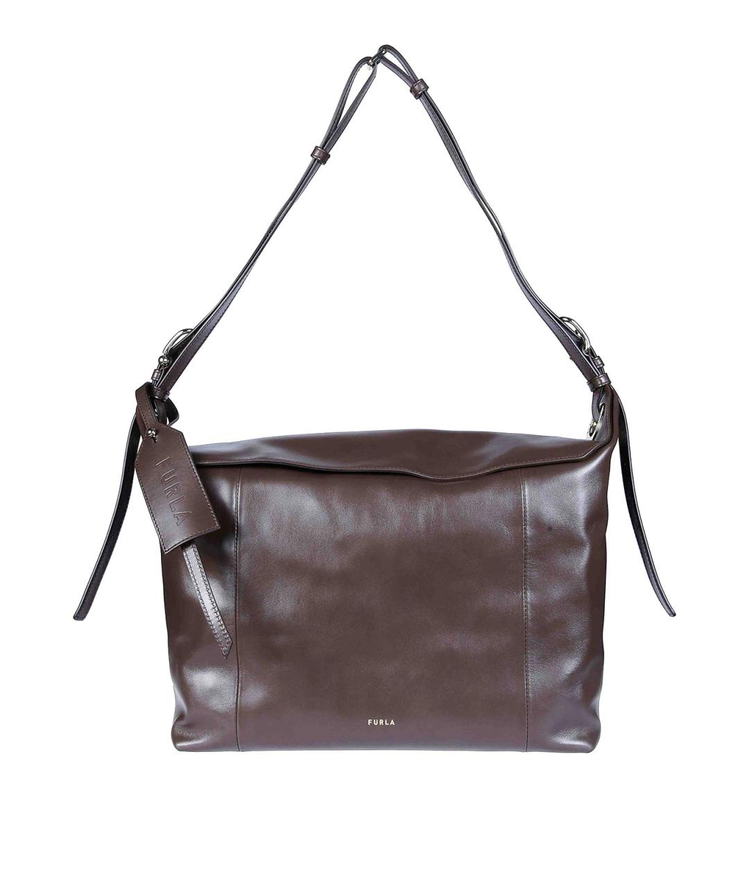 FURLA Коричневая кожаная сумка через плечо, фото 1