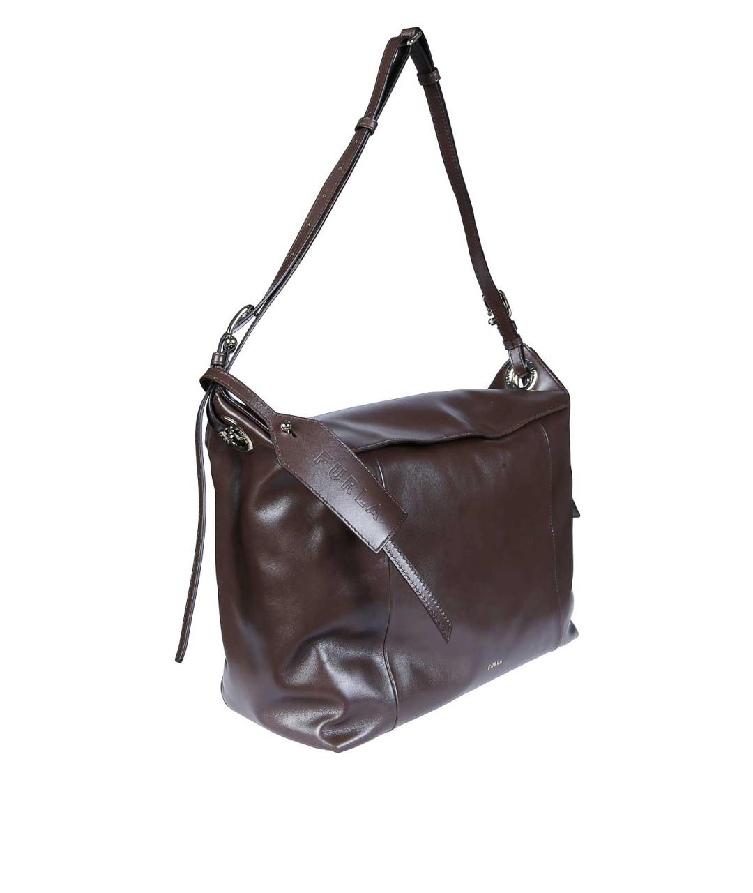 FURLA Коричневая кожаная сумка через плечо, фото 2