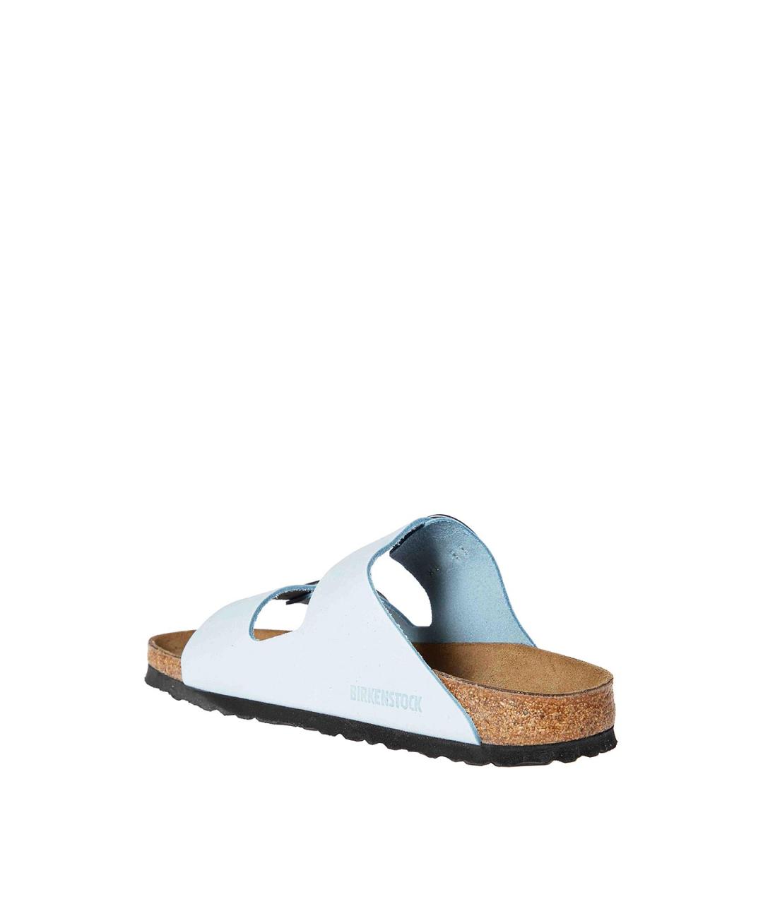 BIRKENSTOCK Голубые кожаные шлепанцы, фото 3