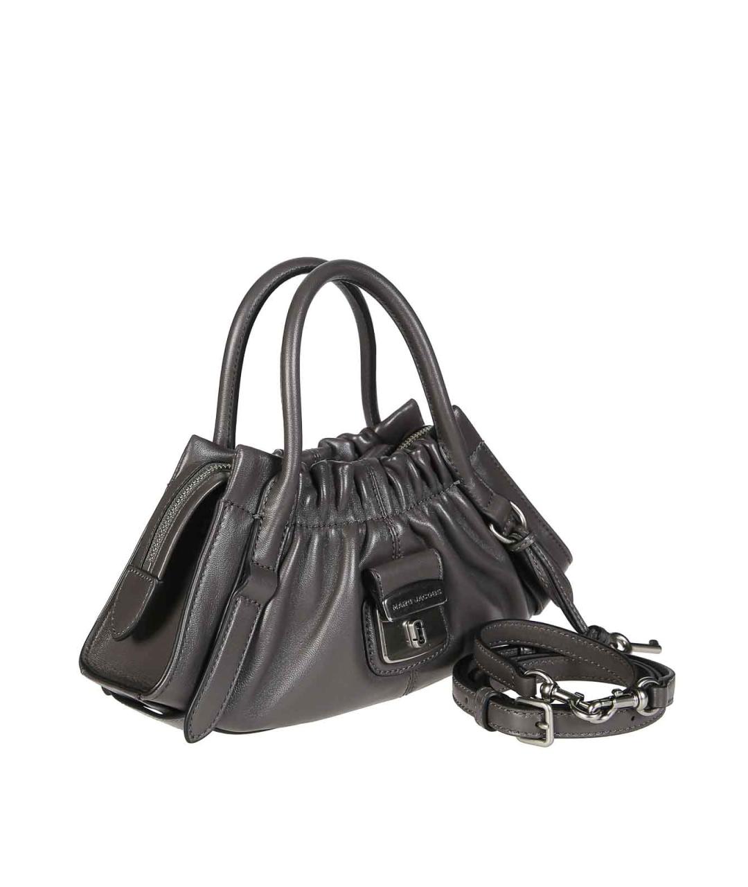 MARC JACOBS Серая кожаная сумка с короткими ручками, фото 2