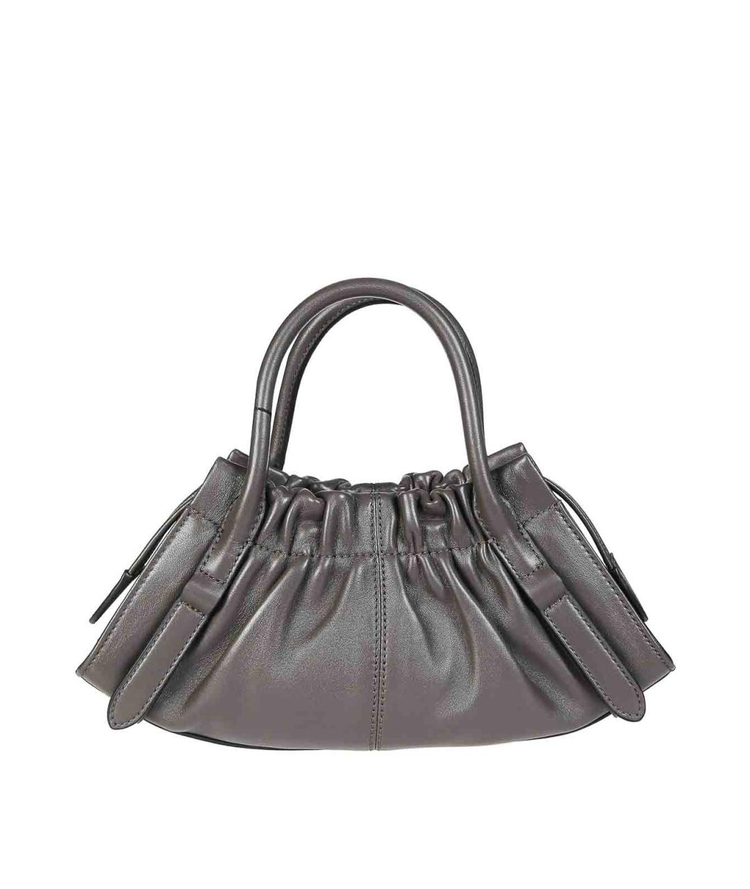 MARC JACOBS Серая кожаная сумка с короткими ручками, фото 3