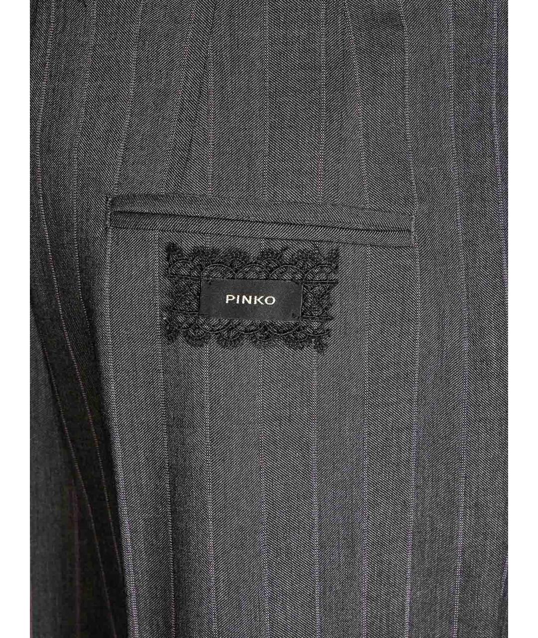 PINKO Серые полиэстеровые прямые брюки, фото 3