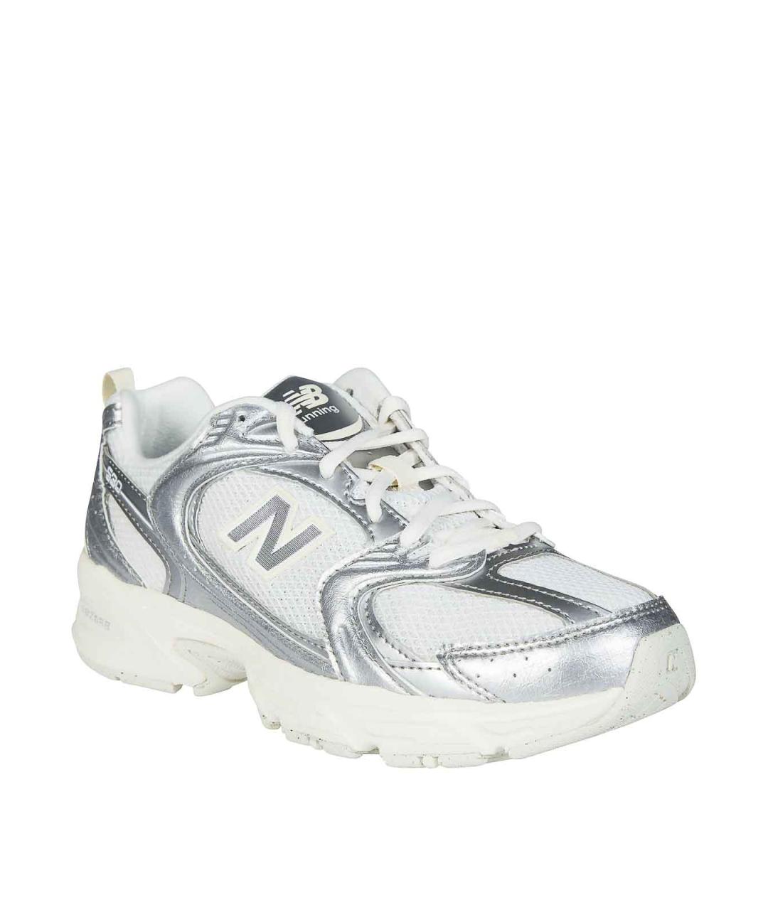 NEW BALANCE Серебряные текстильные кроссовки, фото 2
