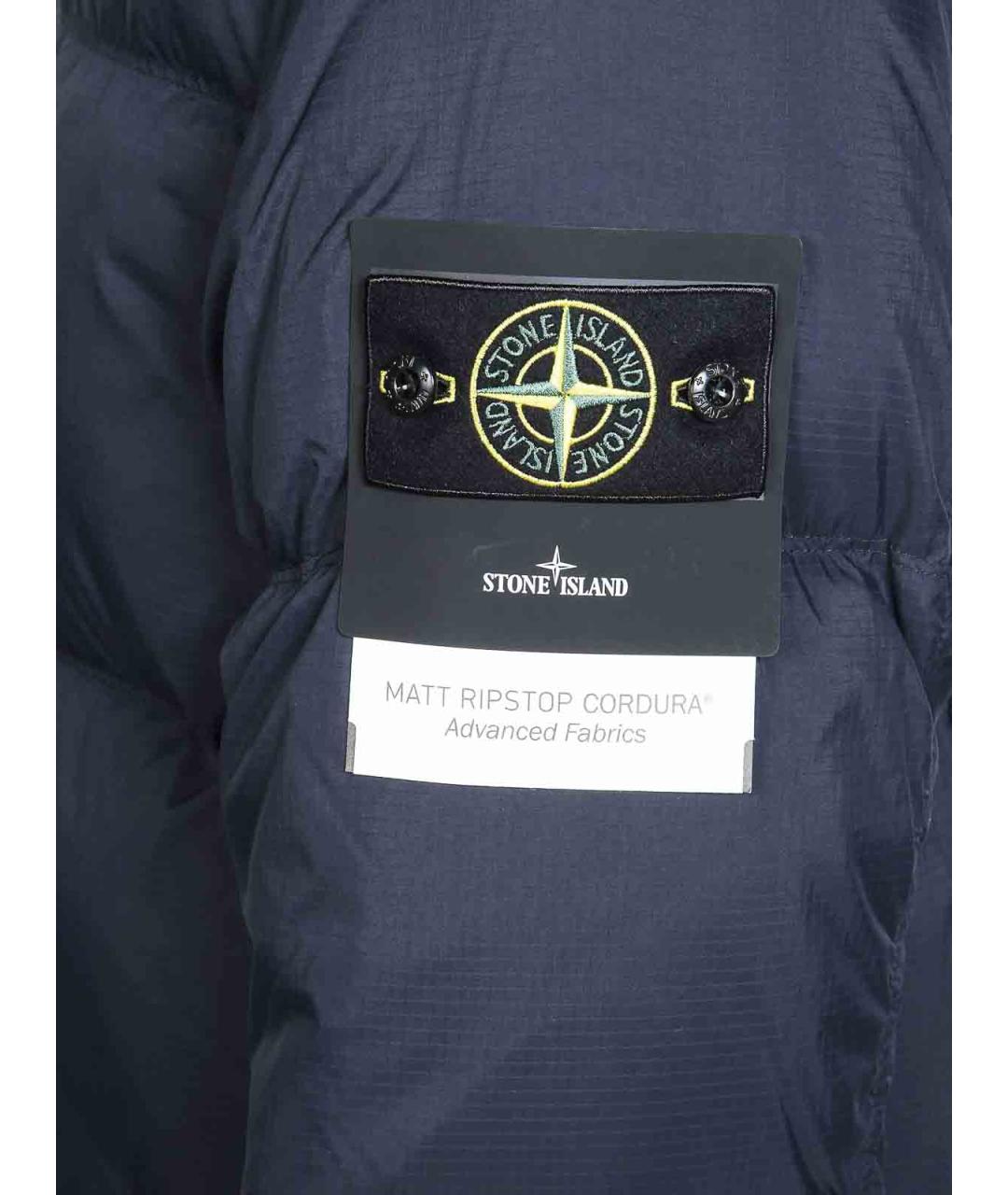 STONE ISLAND Синий полиамидовый пуховик, фото 3