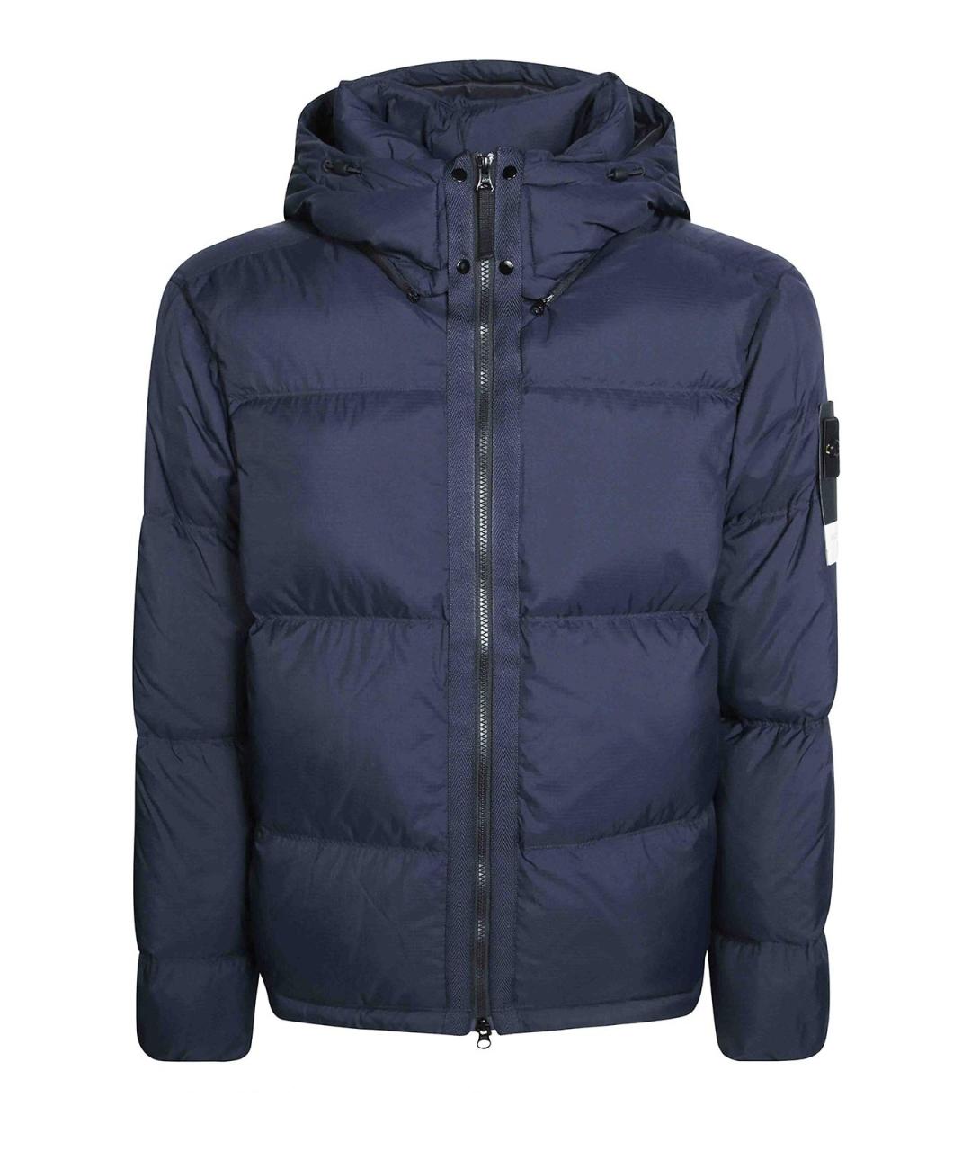 STONE ISLAND Синий полиамидовый пуховик, фото 1