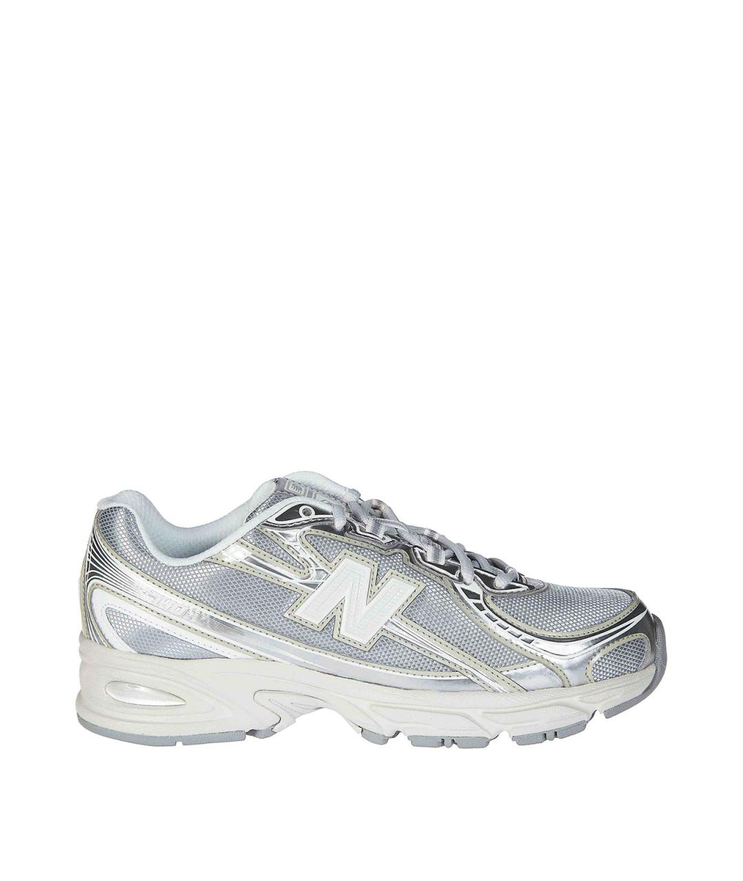NEW BALANCE Серебряные текстильные кроссовки, фото 1