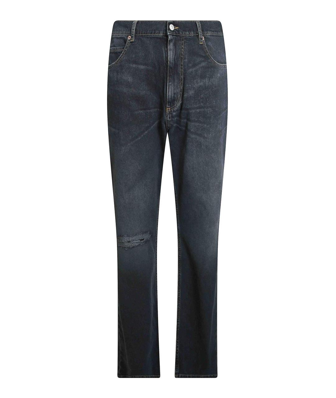 MM6 MAISON MARGIELA Черные хлопковые прямые джинсы, фото 1