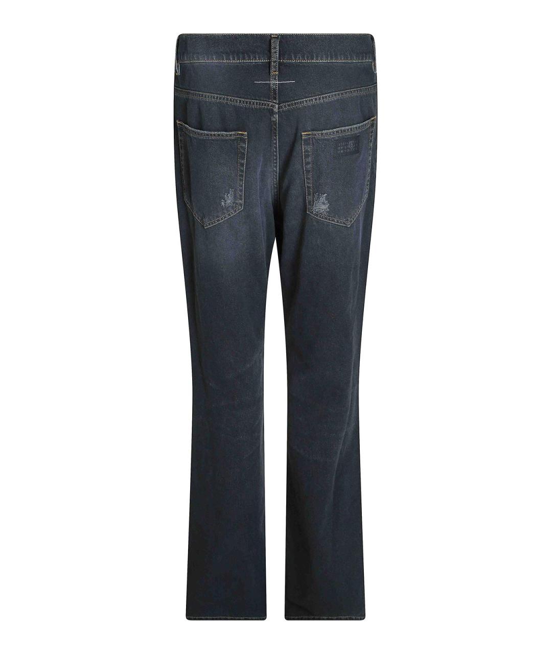 MM6 MAISON MARGIELA Черные хлопковые прямые джинсы, фото 2