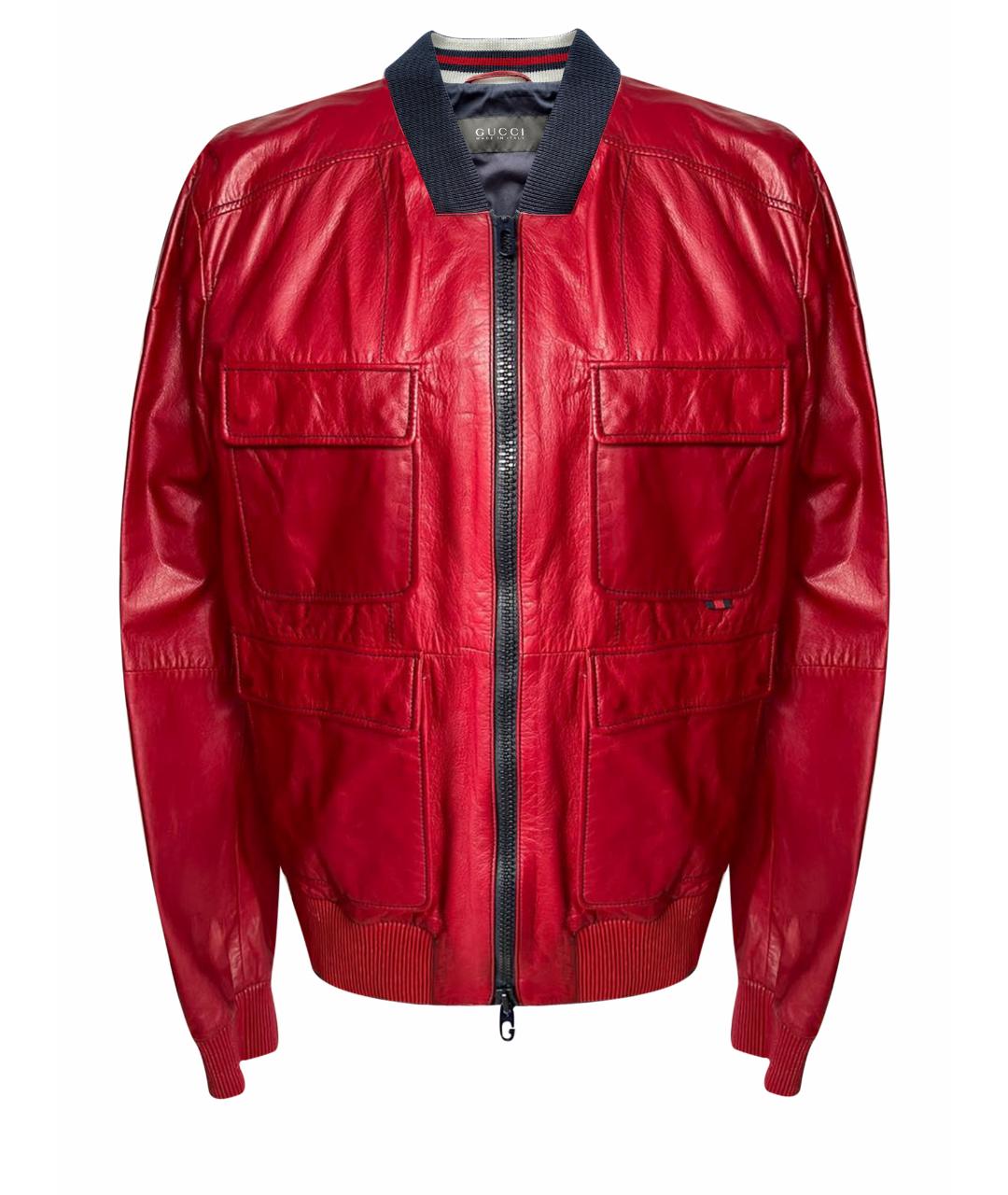 GUCCI Бордовая кожаная куртка, фото 1