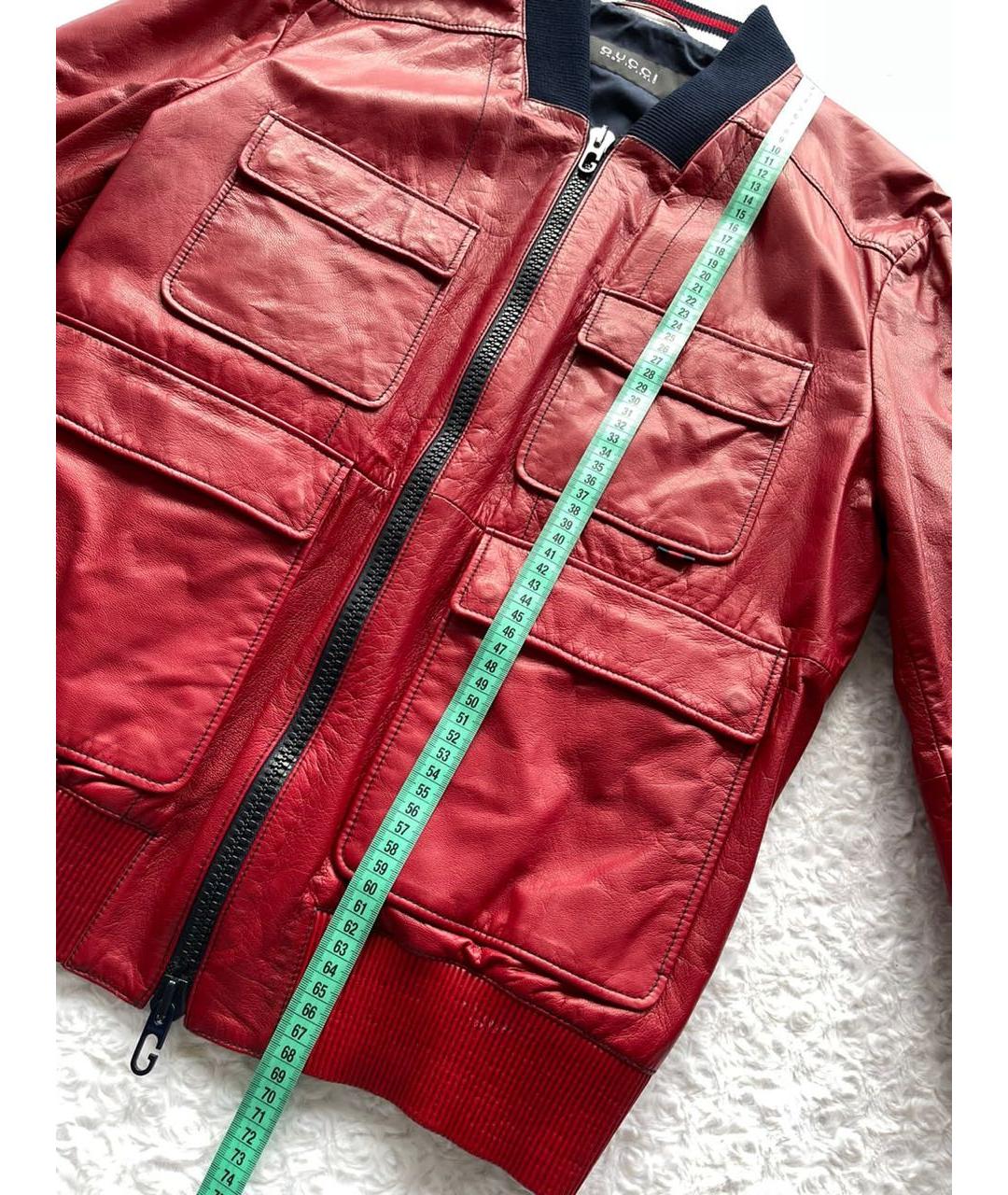 GUCCI Бордовая кожаная куртка, фото 5