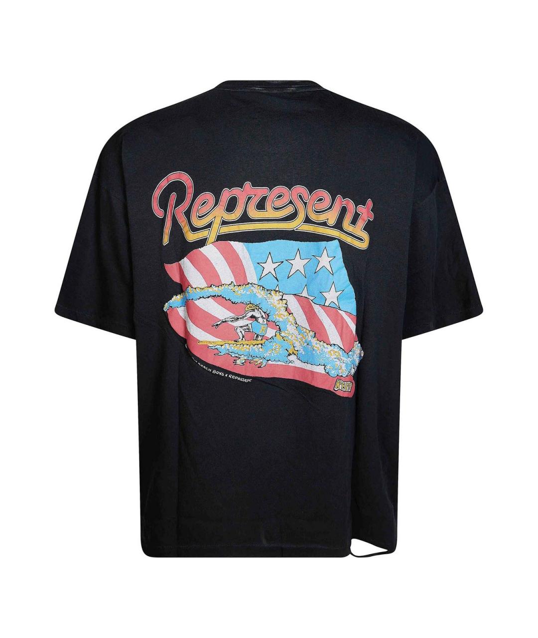 REPRESENT Черная хлопковая футболка, фото 2