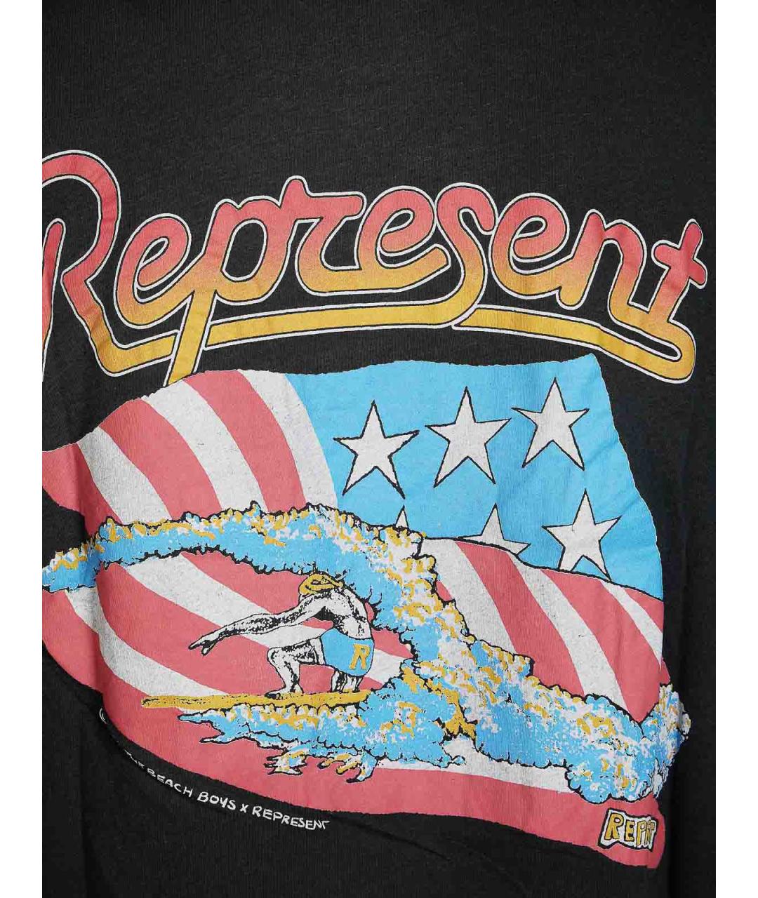 REPRESENT Черная хлопковая футболка, фото 3
