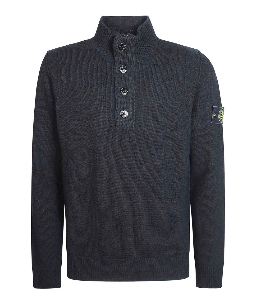 STONE ISLAND Черный шерстяной джемпер / свитер, фото 1
