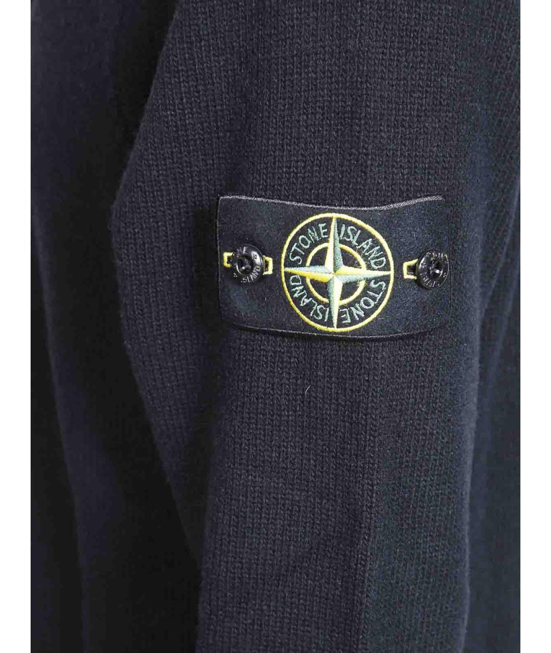 STONE ISLAND Черный шерстяной джемпер / свитер, фото 3