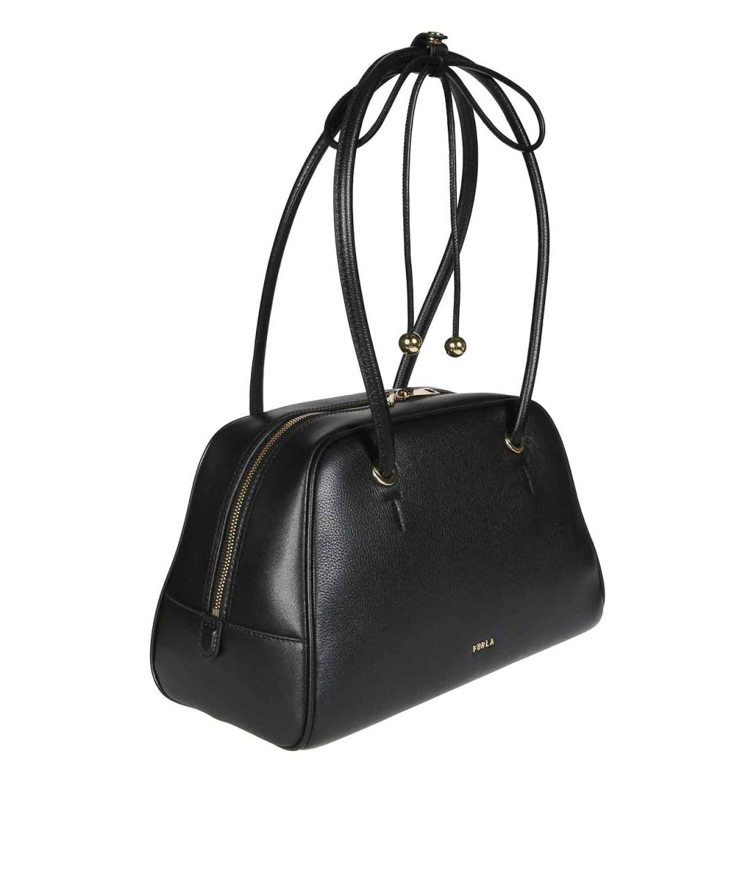 FURLA Черная кожаная сумка с короткими ручками, фото 2