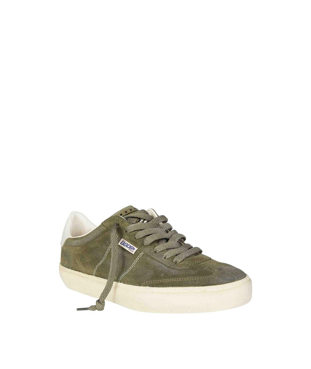 GOLDEN GOOSE Зеленые замшевые низкие кроссовки / кеды, фото 2