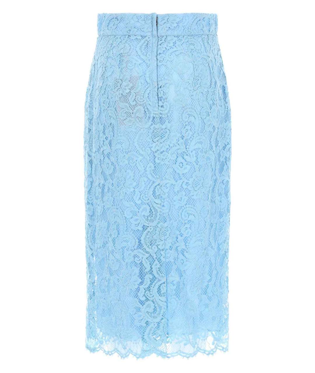 DOLCE&GABBANA Голубая хлопковая юбка миди, фото 3
