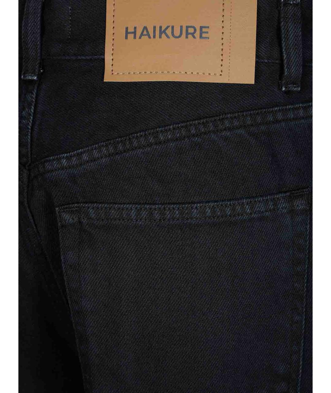 HAIKURE Черные хлопковые прямые джинсы, фото 3