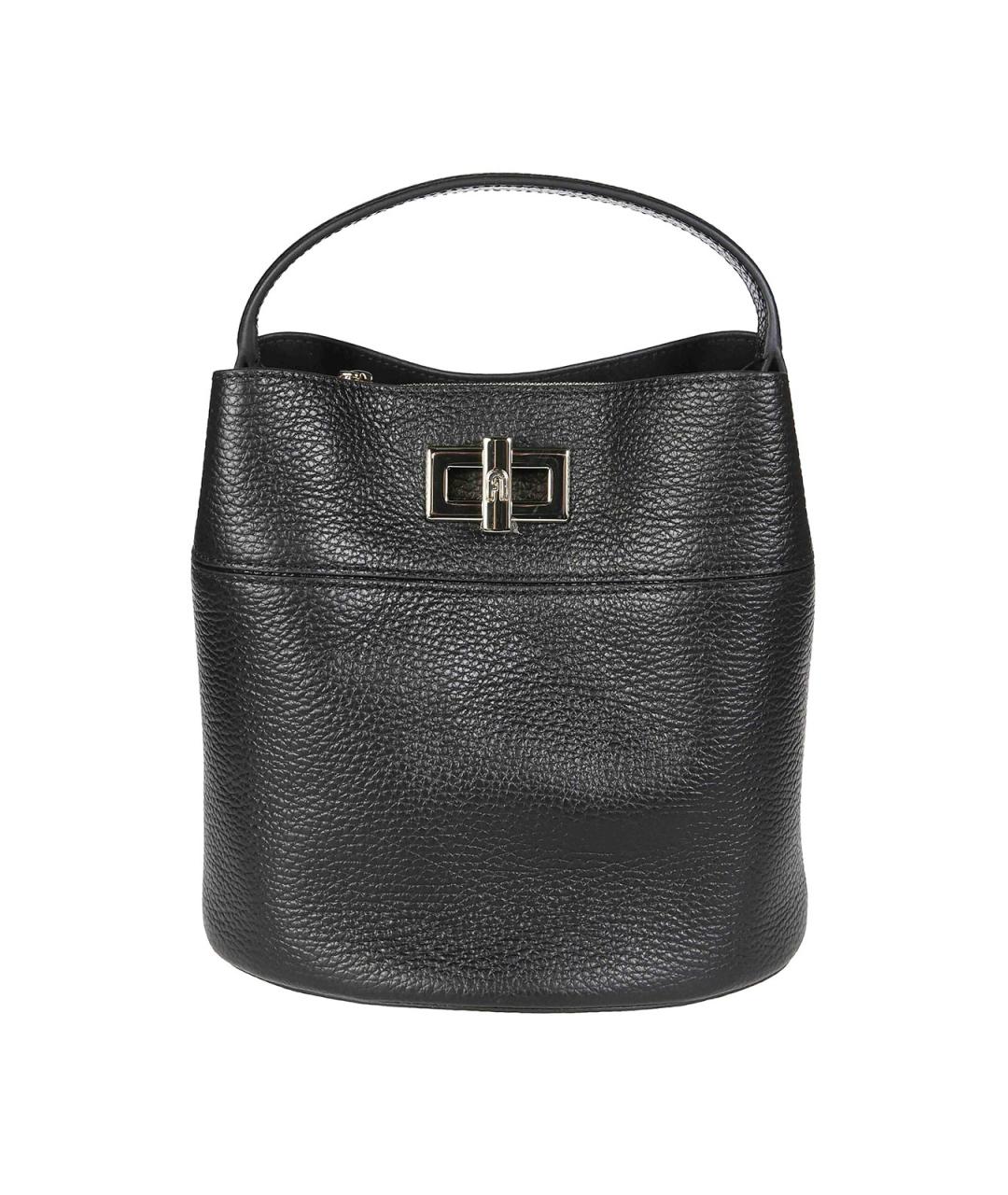 FURLA Черная кожаная сумка с короткими ручками, фото 1
