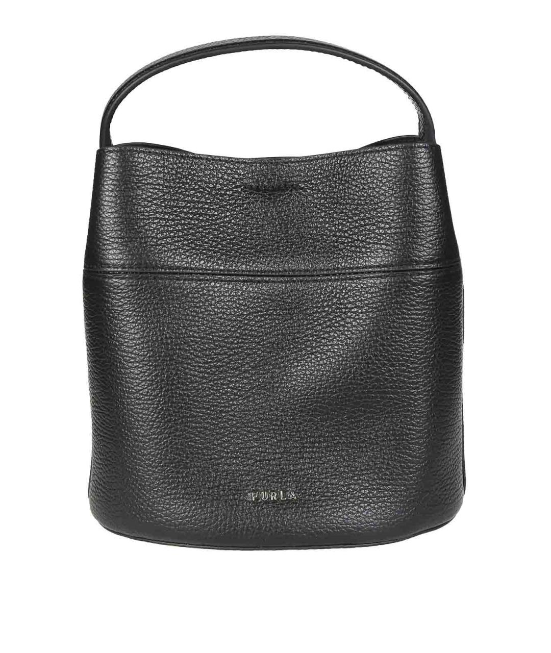 FURLA Черная кожаная сумка с короткими ручками, фото 3