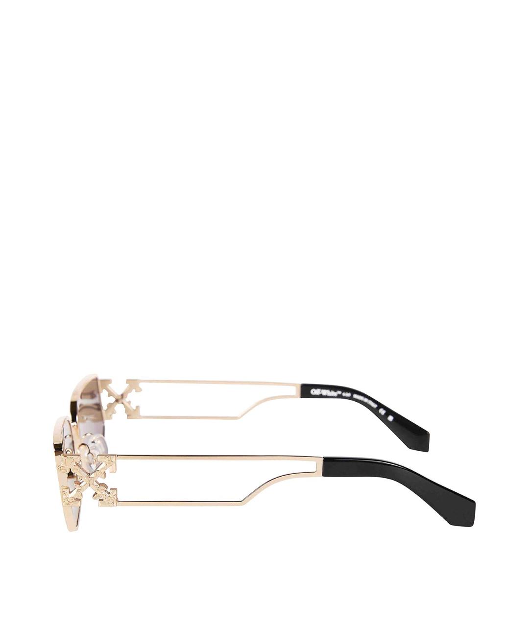 OFF-WHITE Золотые солнцезащитные очки, фото 5