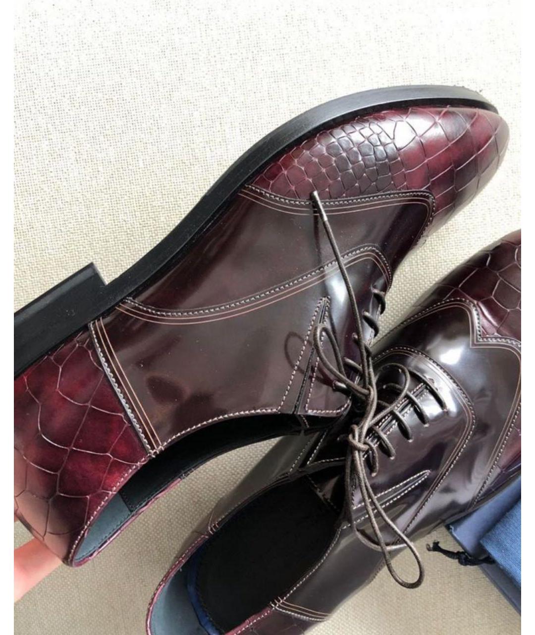 ALBERTO GUARDIANI Бордовые кожаные туфли, фото 6