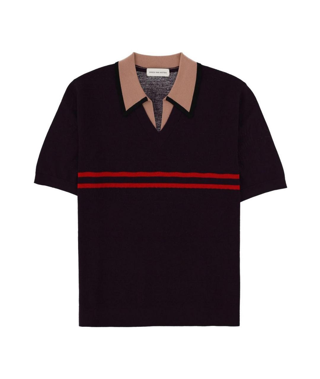DRIES VAN NOTEN Фиолетовое хлопковое поло с коротким рукавом, фото 1