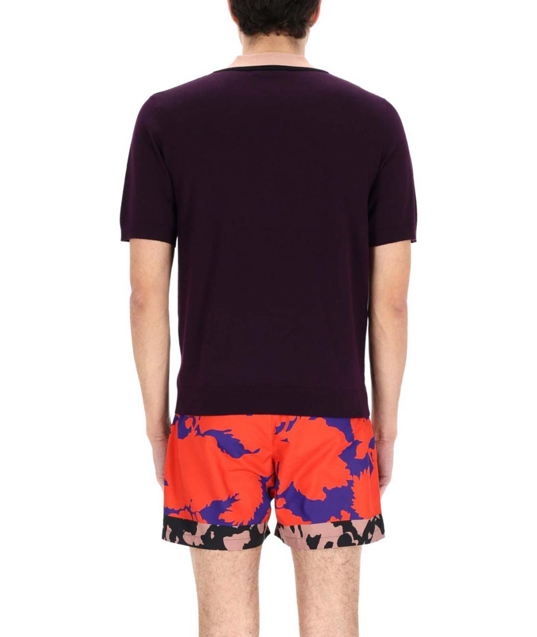 DRIES VAN NOTEN Фиолетовое хлопковое поло с коротким рукавом, фото 5