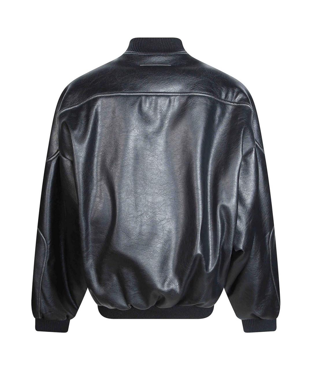 MM6 MAISON MARGIELA Черная кожаная куртка, фото 2