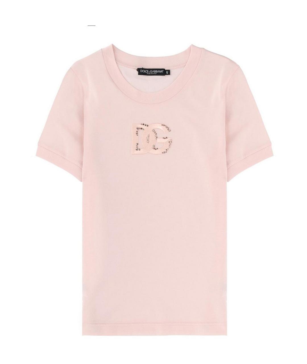 DOLCE&GABBANA Розовая хлопковая футболка, фото 1