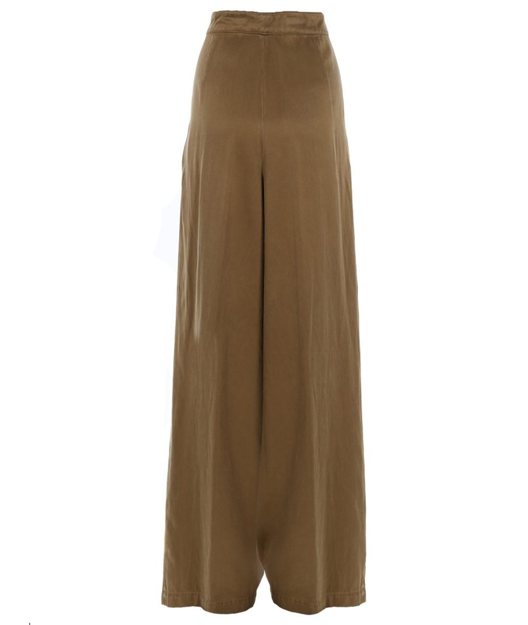 DRIES VAN NOTEN Коричневые хлопковые прямые брюки, фото 3