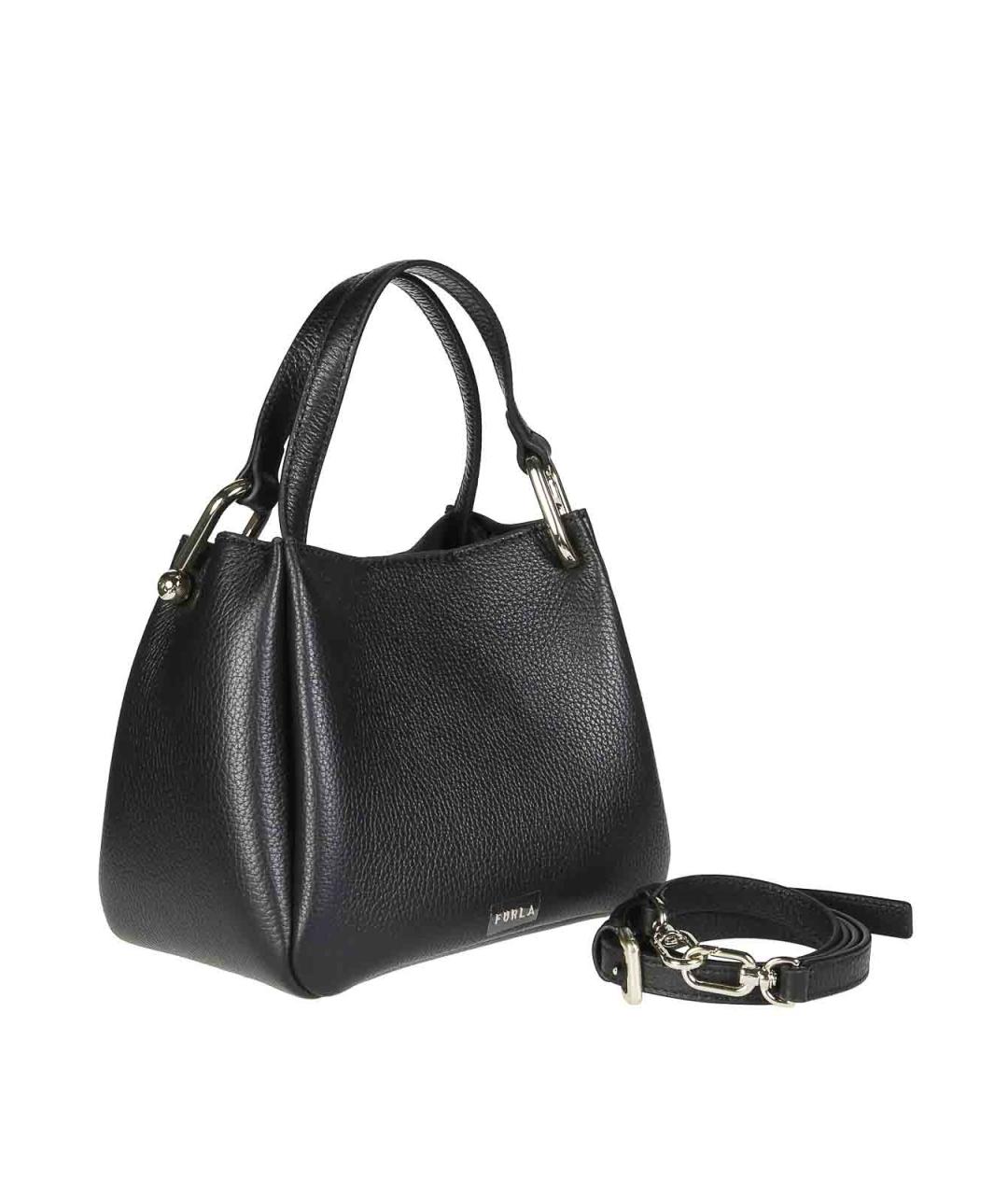 FURLA Черная кожаная сумка с короткими ручками, фото 2