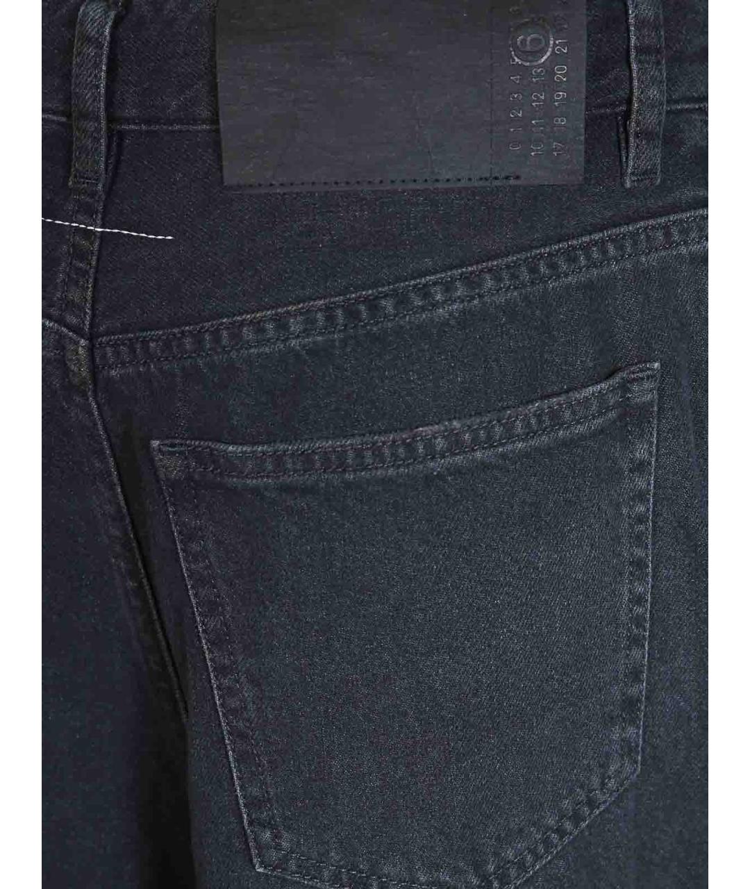 MM6 MAISON MARGIELA Черные хлопковые прямые джинсы, фото 3