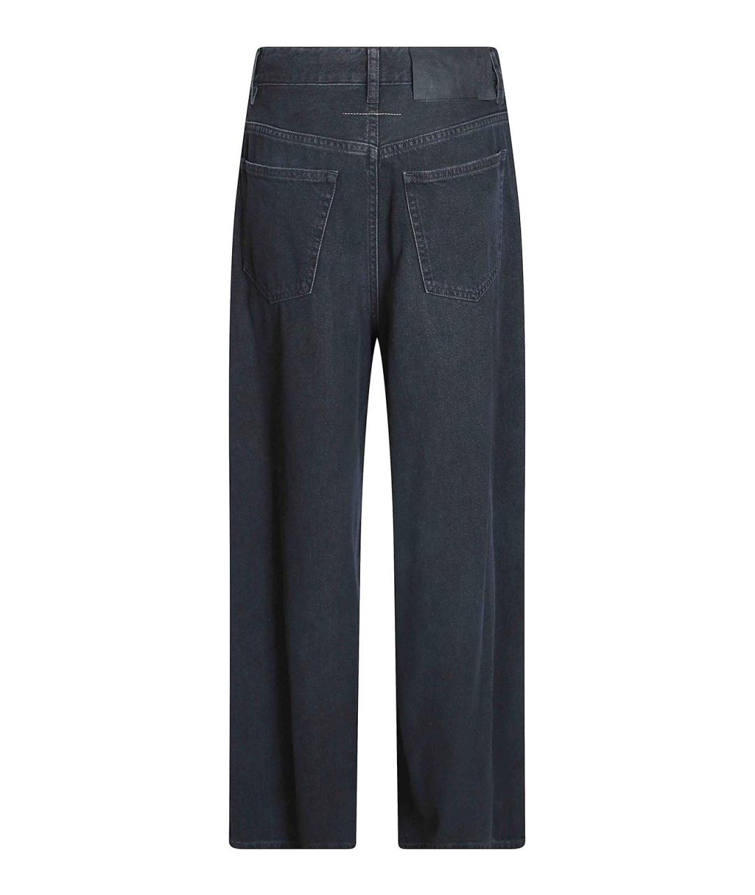 MM6 MAISON MARGIELA Черные хлопковые прямые джинсы, фото 2