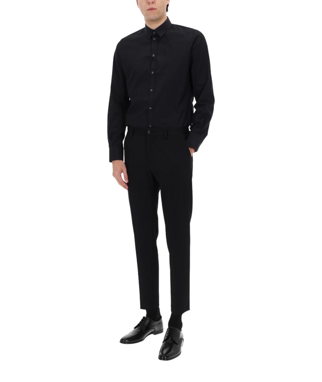 DOLCE&GABBANA Черные шерстяные классические брюки, фото 2