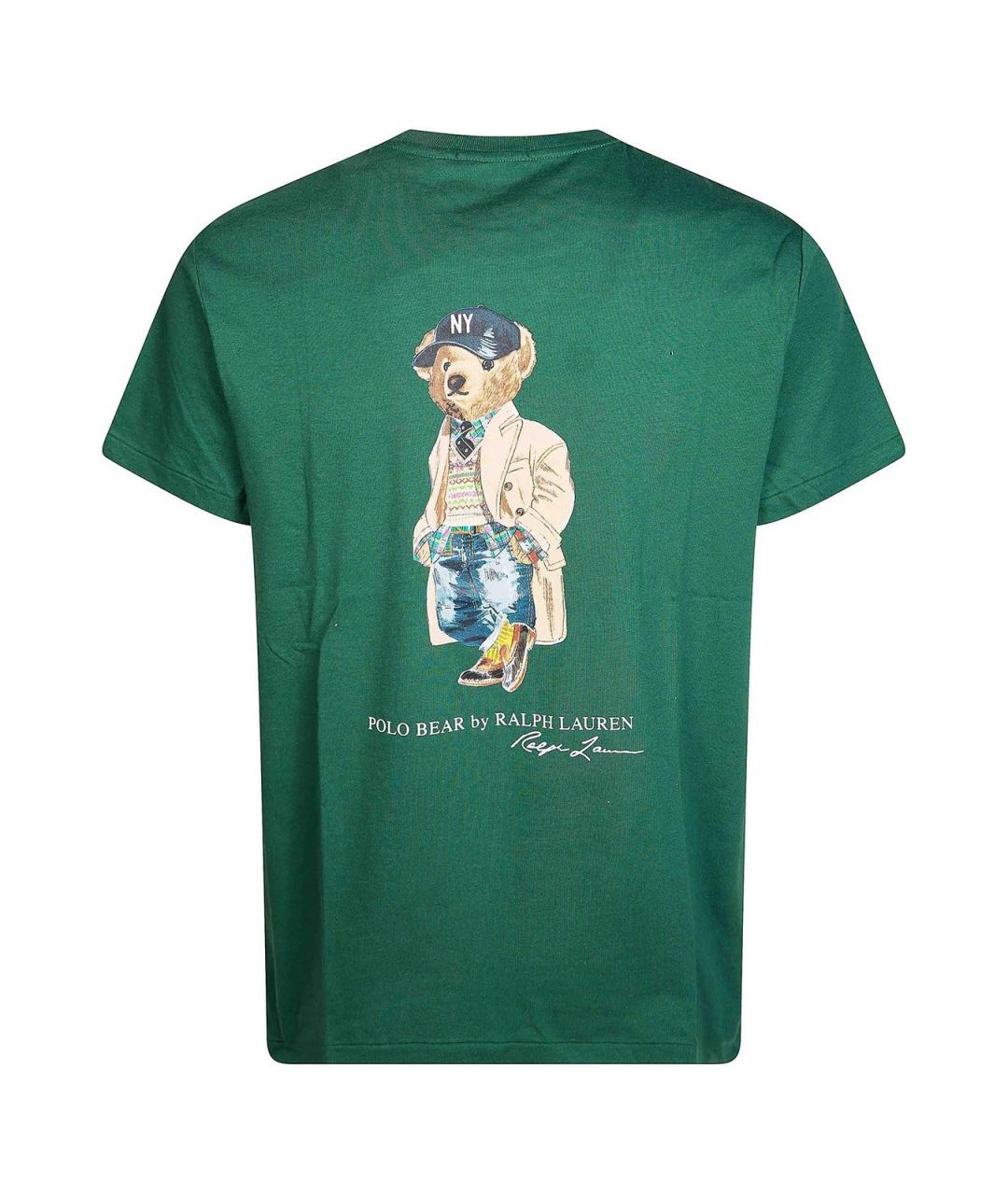 POLO RALPH LAUREN Зеленая хлопковая футболка, фото 2