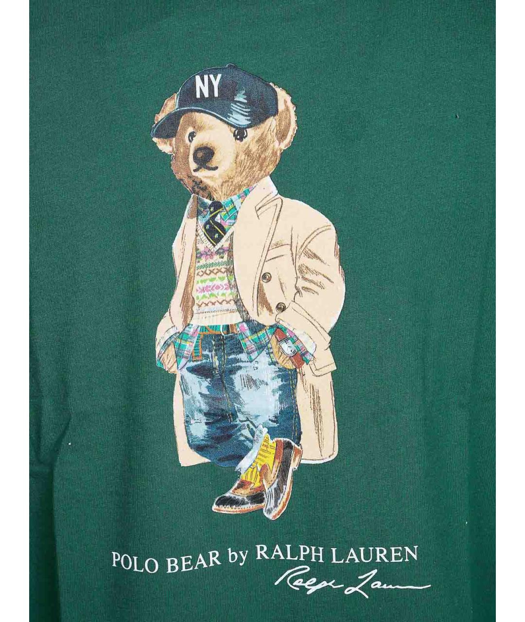 POLO RALPH LAUREN Зеленая хлопковая футболка, фото 3