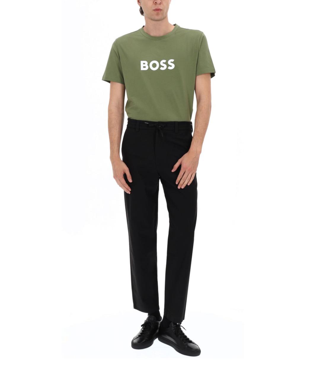 HUGO BOSS Черные хлопковые повседневные брюки, фото 2