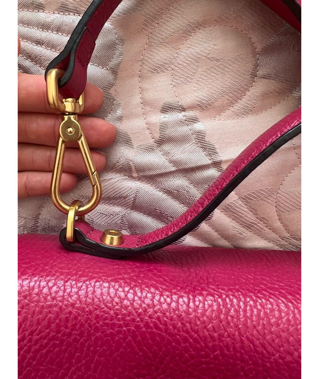 COCCINELLE Розовая кожаная сумка тоут, фото 5