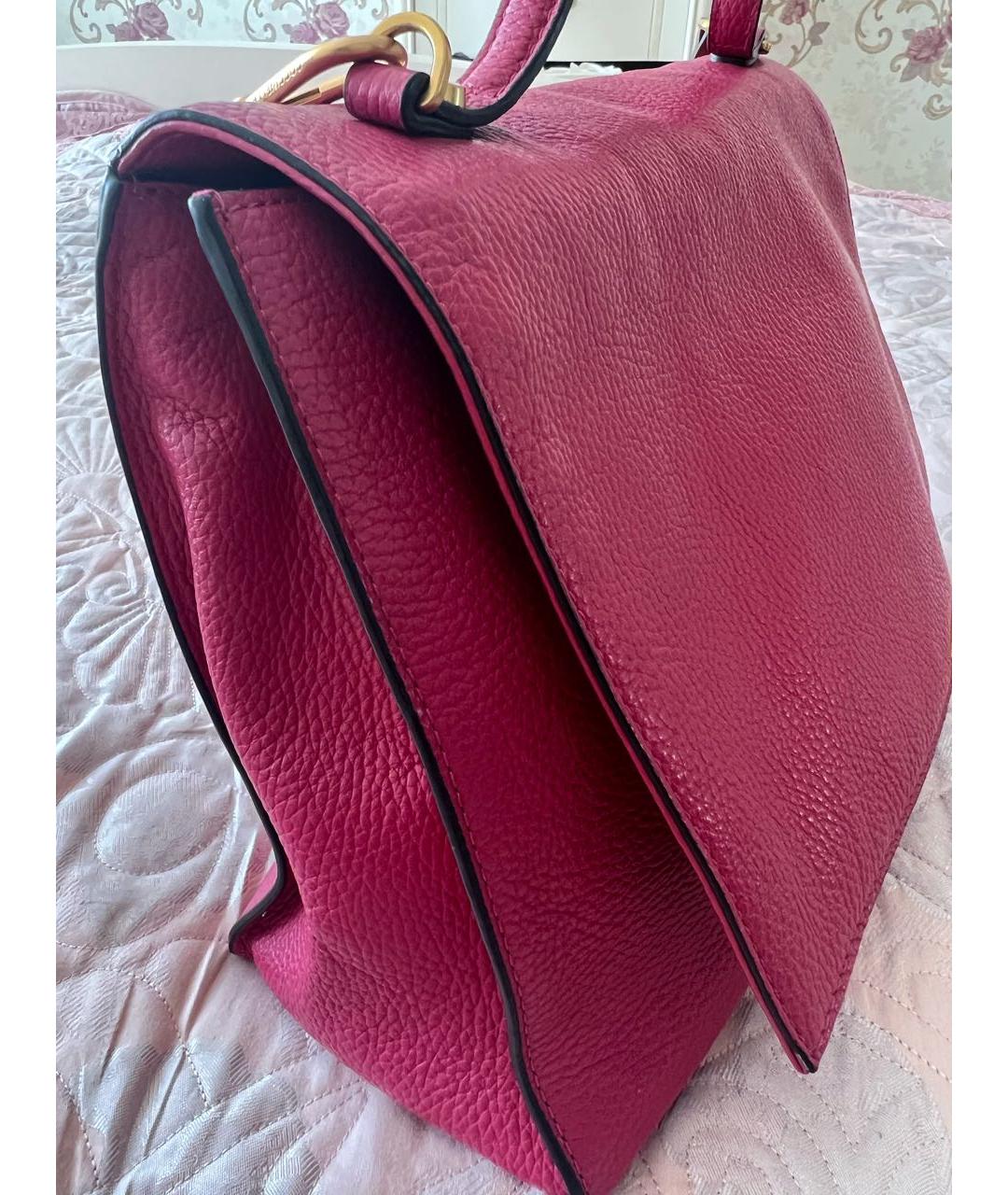 COCCINELLE Розовая кожаная сумка тоут, фото 2