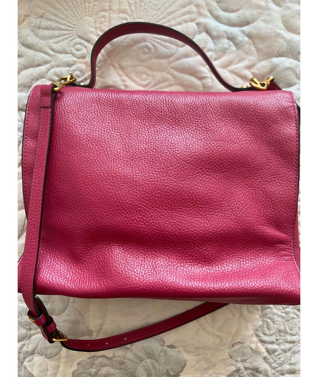 COCCINELLE Розовая кожаная сумка тоут, фото 3