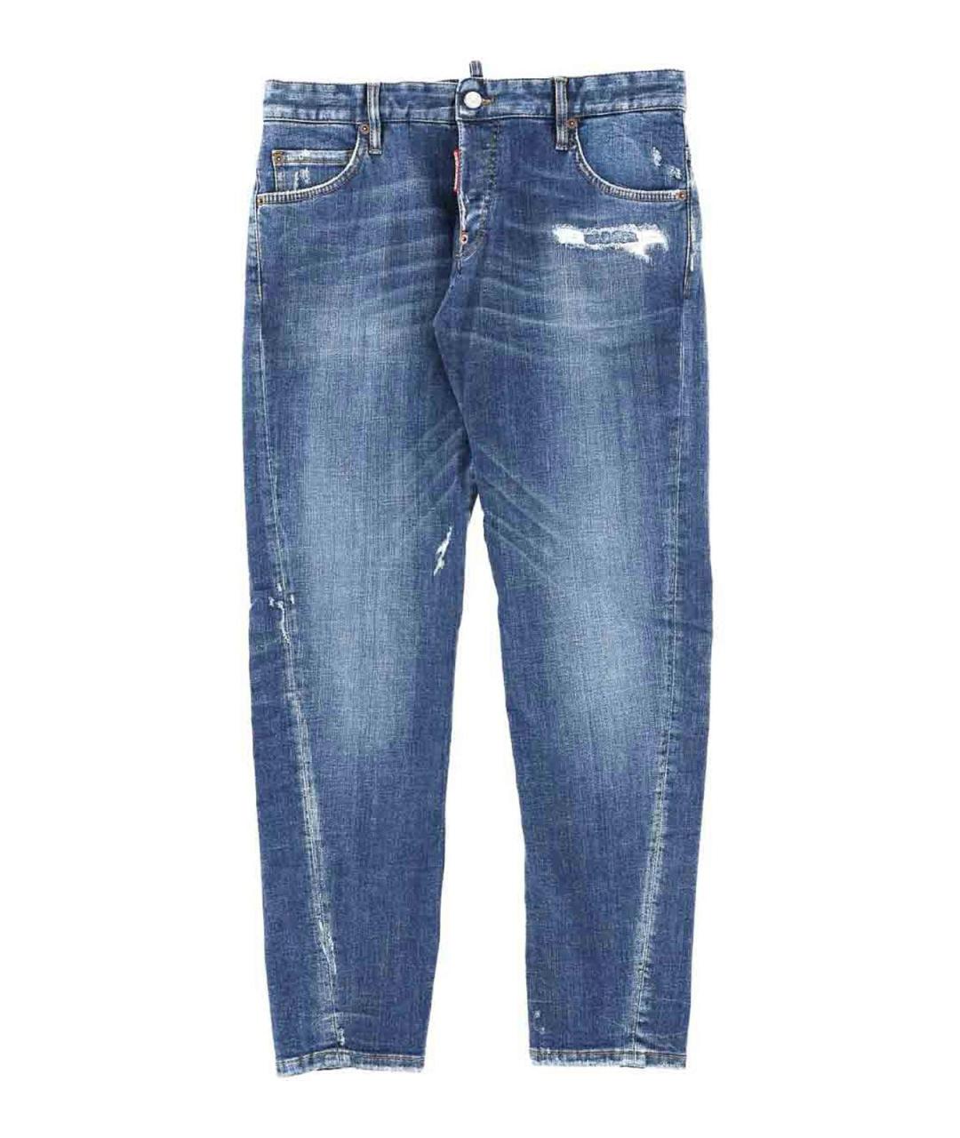 DSQUARED2 Синие хлопковые прямые джинсы, фото 1
