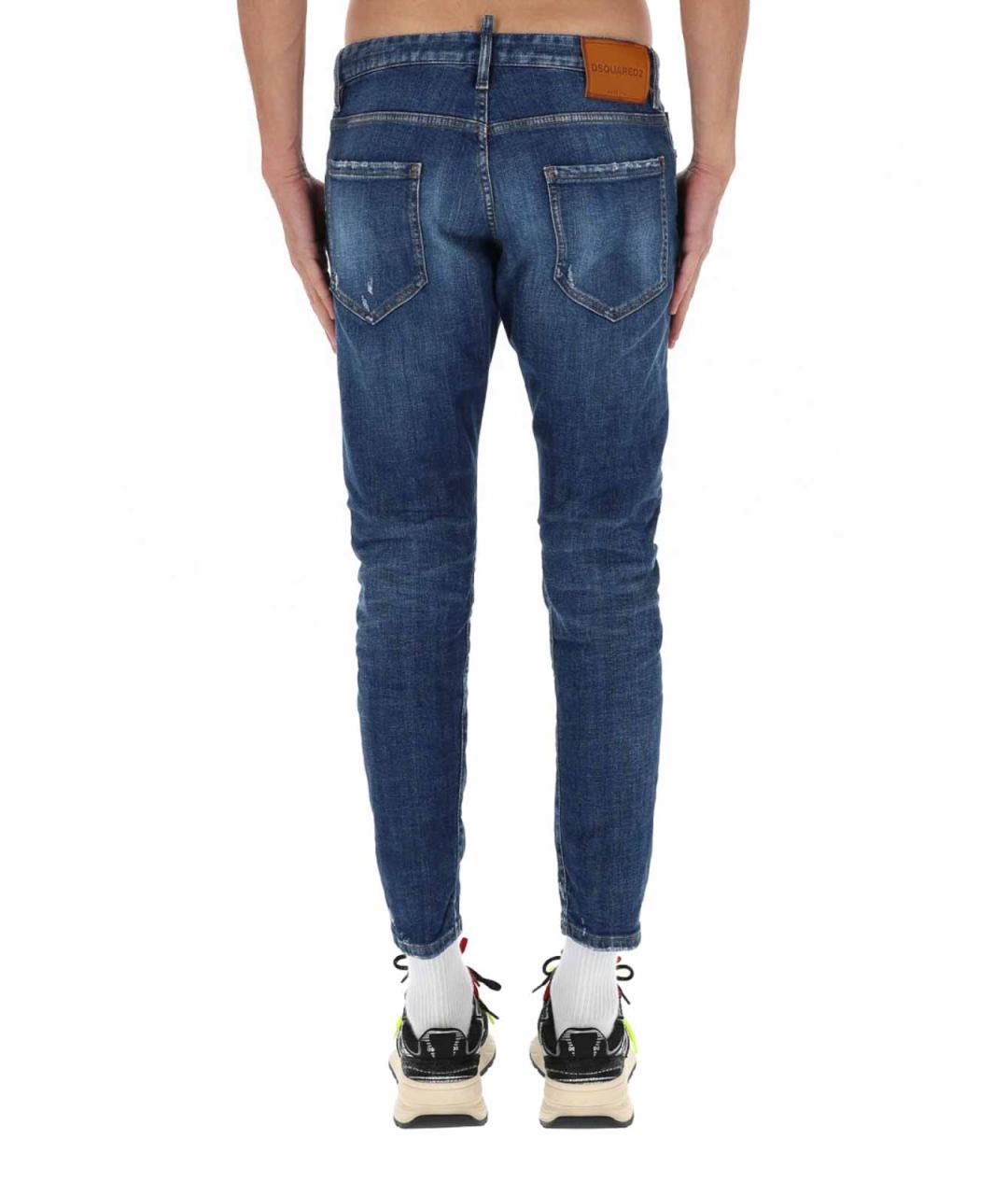 DSQUARED2 Синие хлопковые прямые джинсы, фото 5