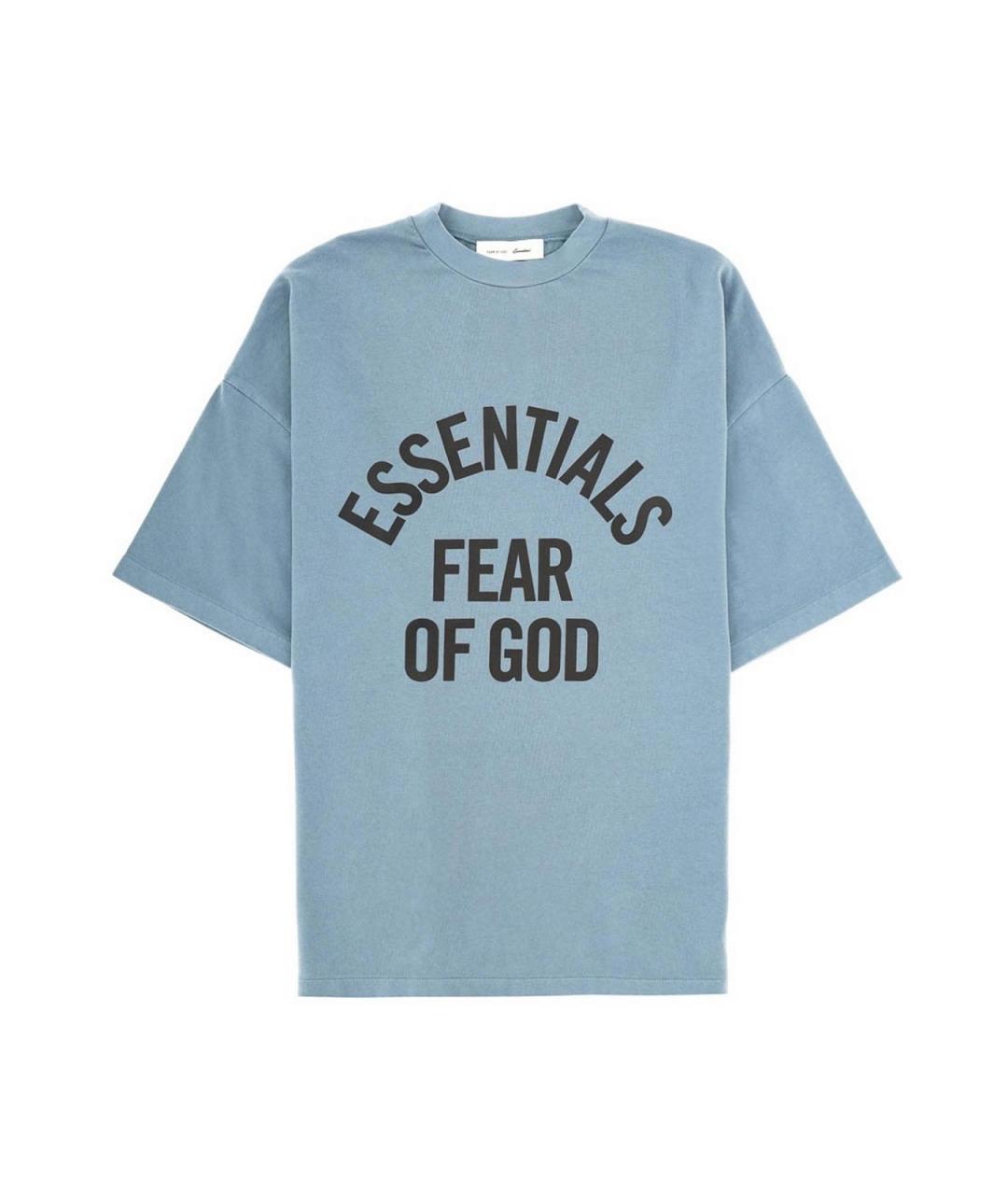 FEAR OF GOD Голубая хлопковая футболка, фото 1